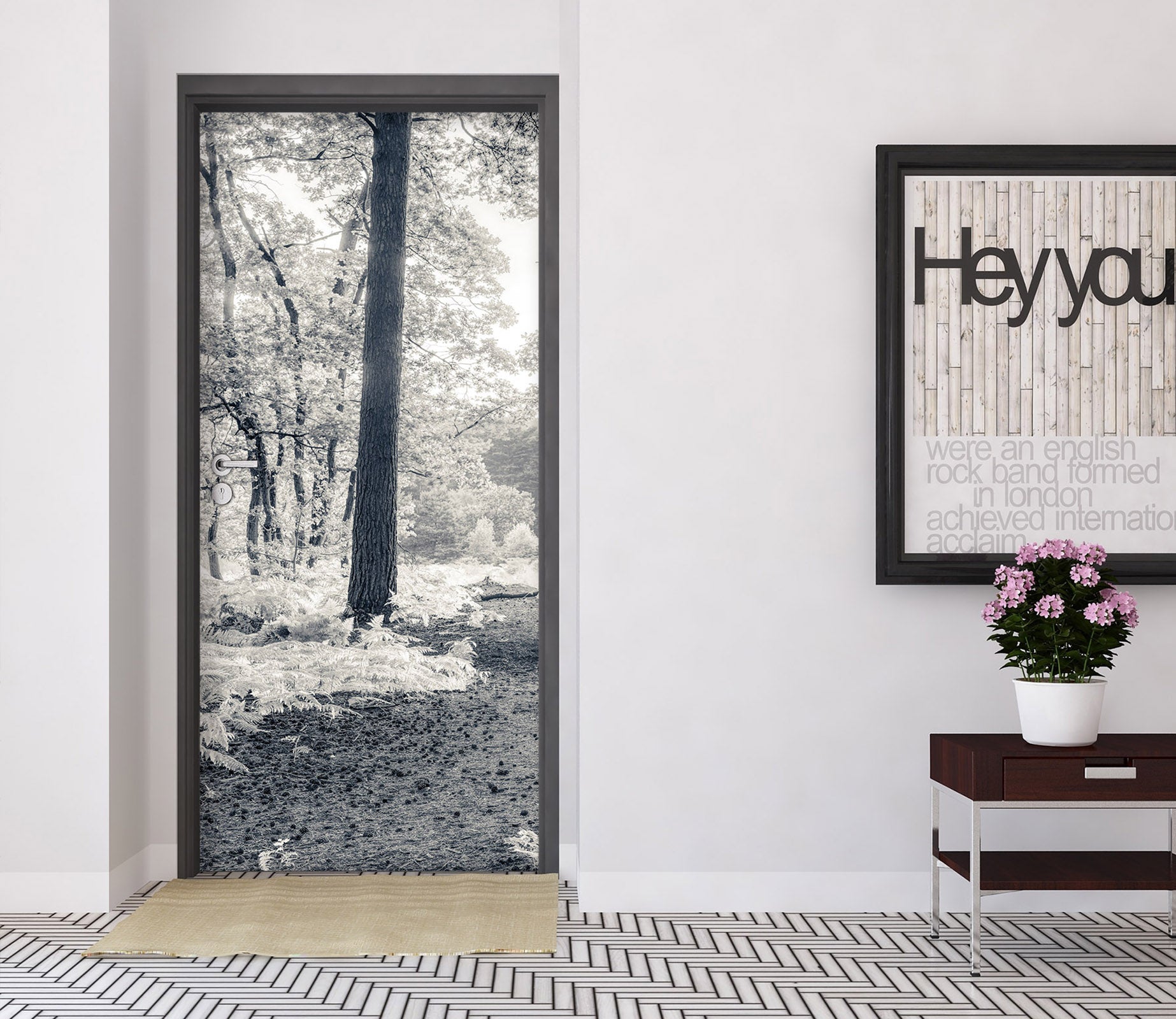 3D White Leaf 5183 Assaf Frank Door Mural