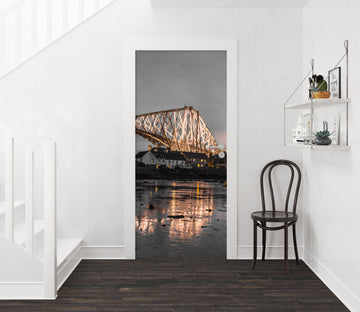 3D Night Bridge 101170 Assaf Frank Door Mural