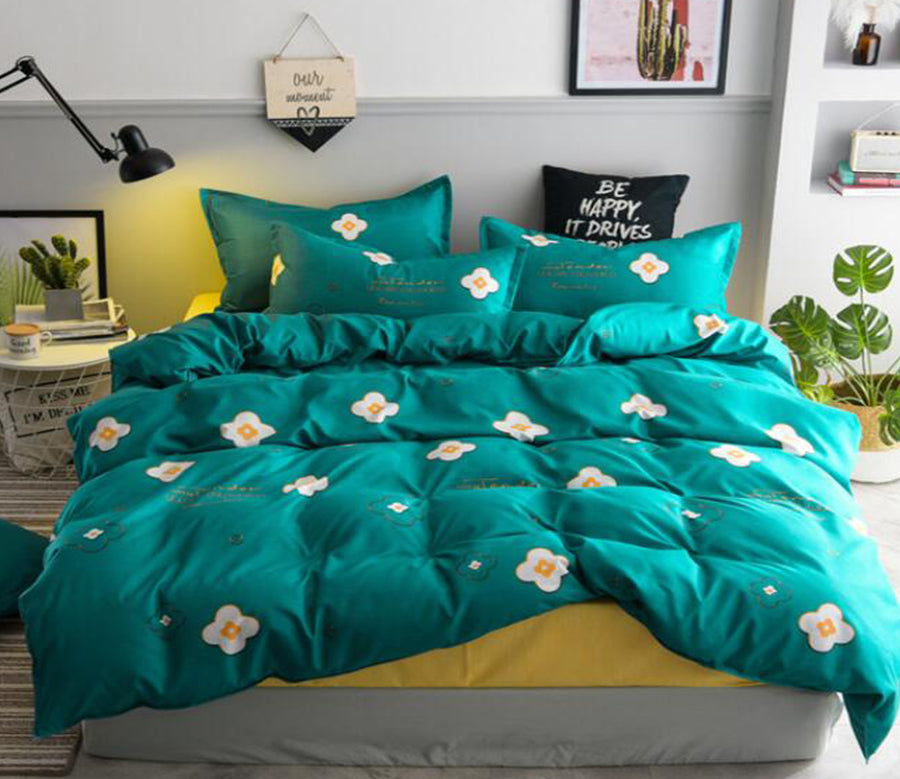 3D Green Background Frangipani 13122 Bed Pillowcases Quilt