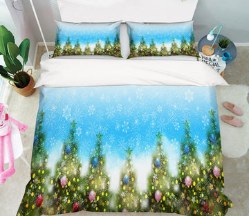 3D Tree Colorful Ball 51127 Christmas Quilt Duvet Cover Xmas Bed Pillowcases