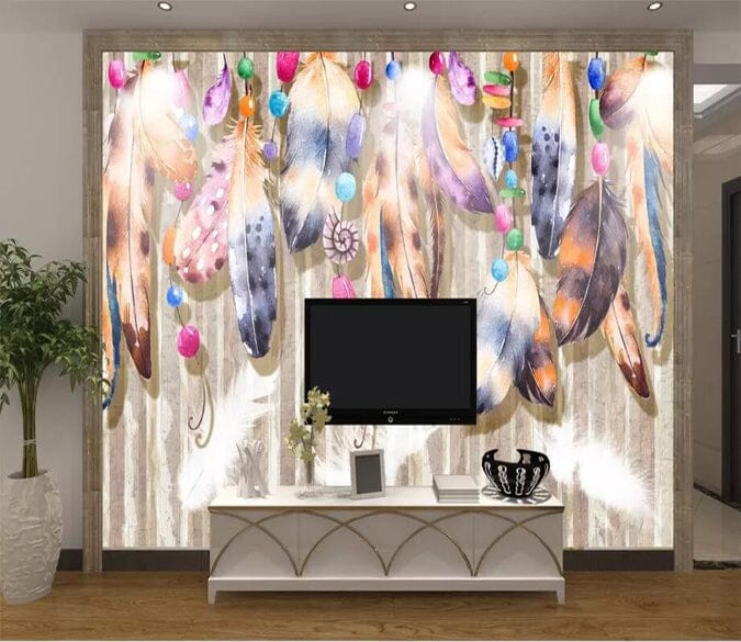 3D Colored Feathers 2656 Wall Murals Wallpaper AJ Wallpaper 2 