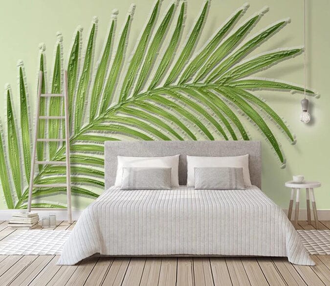 3D Green Leaf 3051 Wall Murals Wallpaper AJ Wallpaper 2 