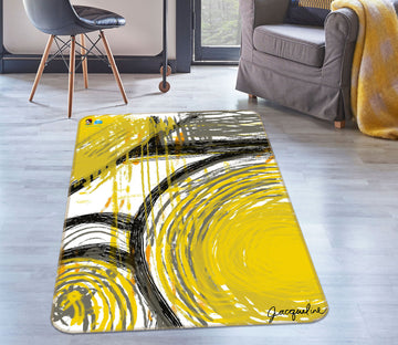 3D Yellow Watercolor 8212 Jacqueline Reynoso Rug Non Slip Rug Mat