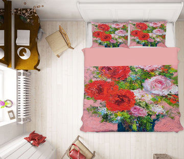 3D Red Chrysanthemum 1092 Allan P. Friedlander Bedding Bed Pillowcases Quilt Quiet Covers AJ Creativity Home 