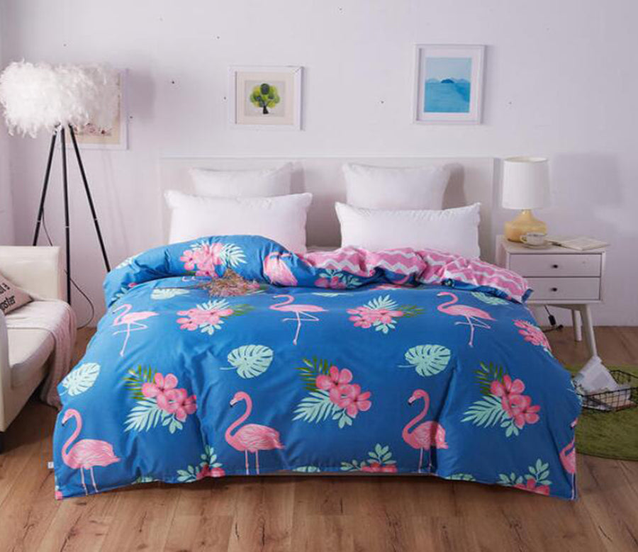 3D Flamingo 4091 Bed Pillowcases Quilt