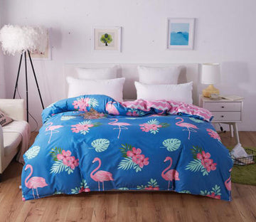 3D Flamingo 4091 Bed Pillowcases Quilt