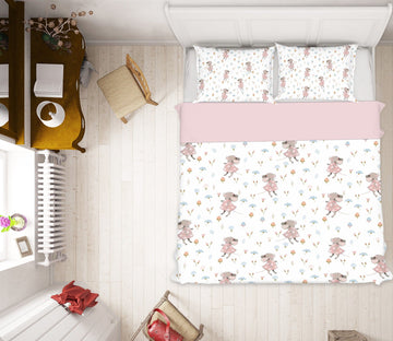 3D Pink Mouse Flower 199 Uta Naumann Bedding Bed Pillowcases Quilt Quiet Covers AJ Creativity Home 