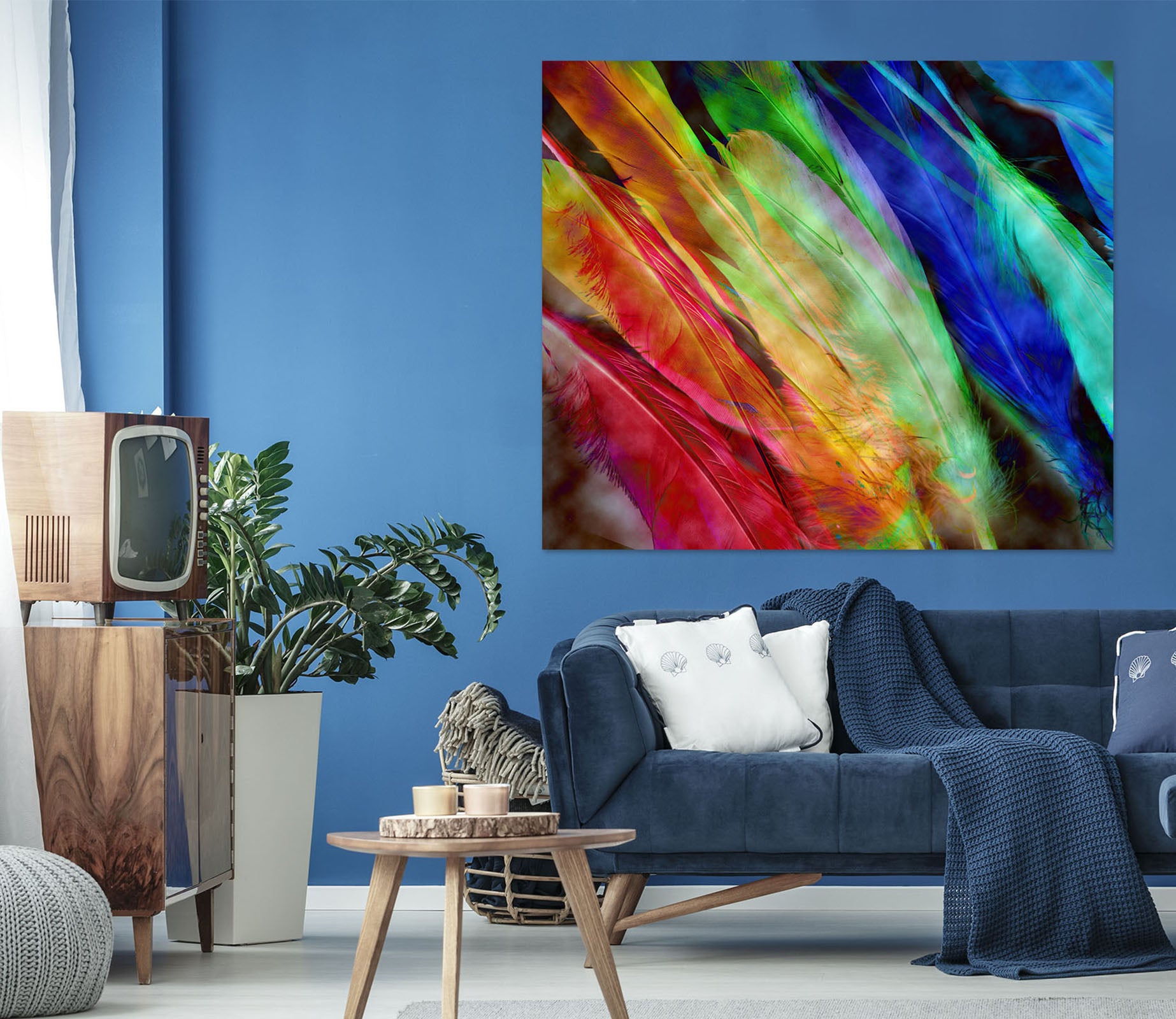 3D Colored Feathers 70137 Shandra Smith Wall Sticker