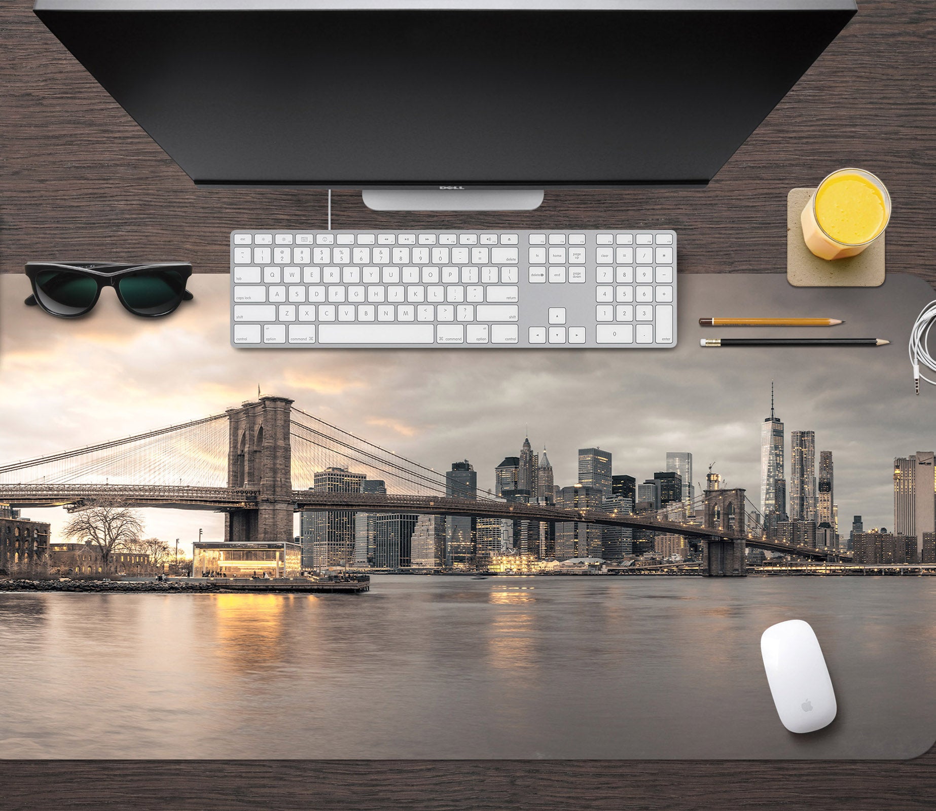 3D Bridge Sea 7745 Assaf Frank Desk Mat