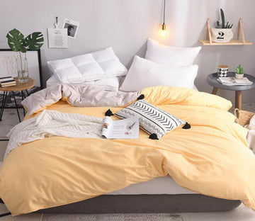 3D Yellow 3100 Bed Pillowcases Quilt