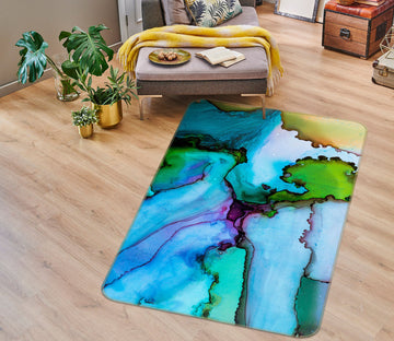 3D Blue Pattern 28016 Non Slip Rug Mat