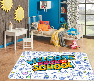 3D Welcome Back School 77191 Non Slip Rug Mat