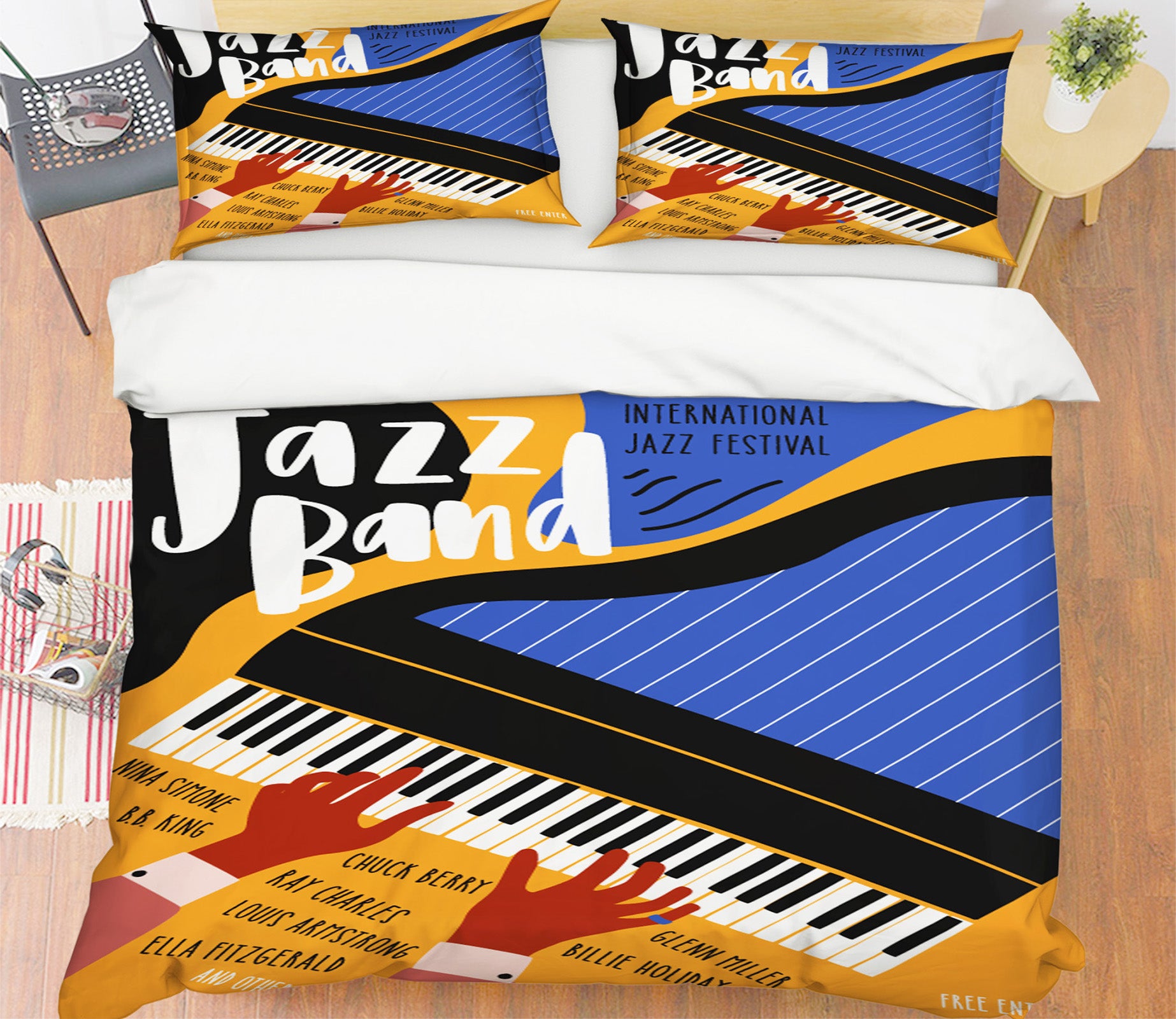 3D Piano 14226 Bed Pillowcases Quilt
