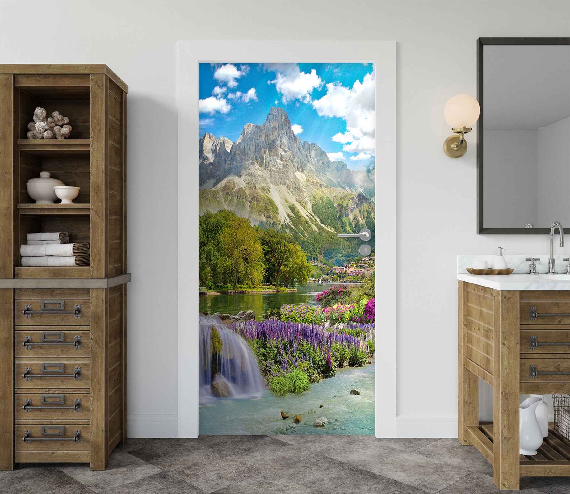 3D Mountains 24134 Door Mural