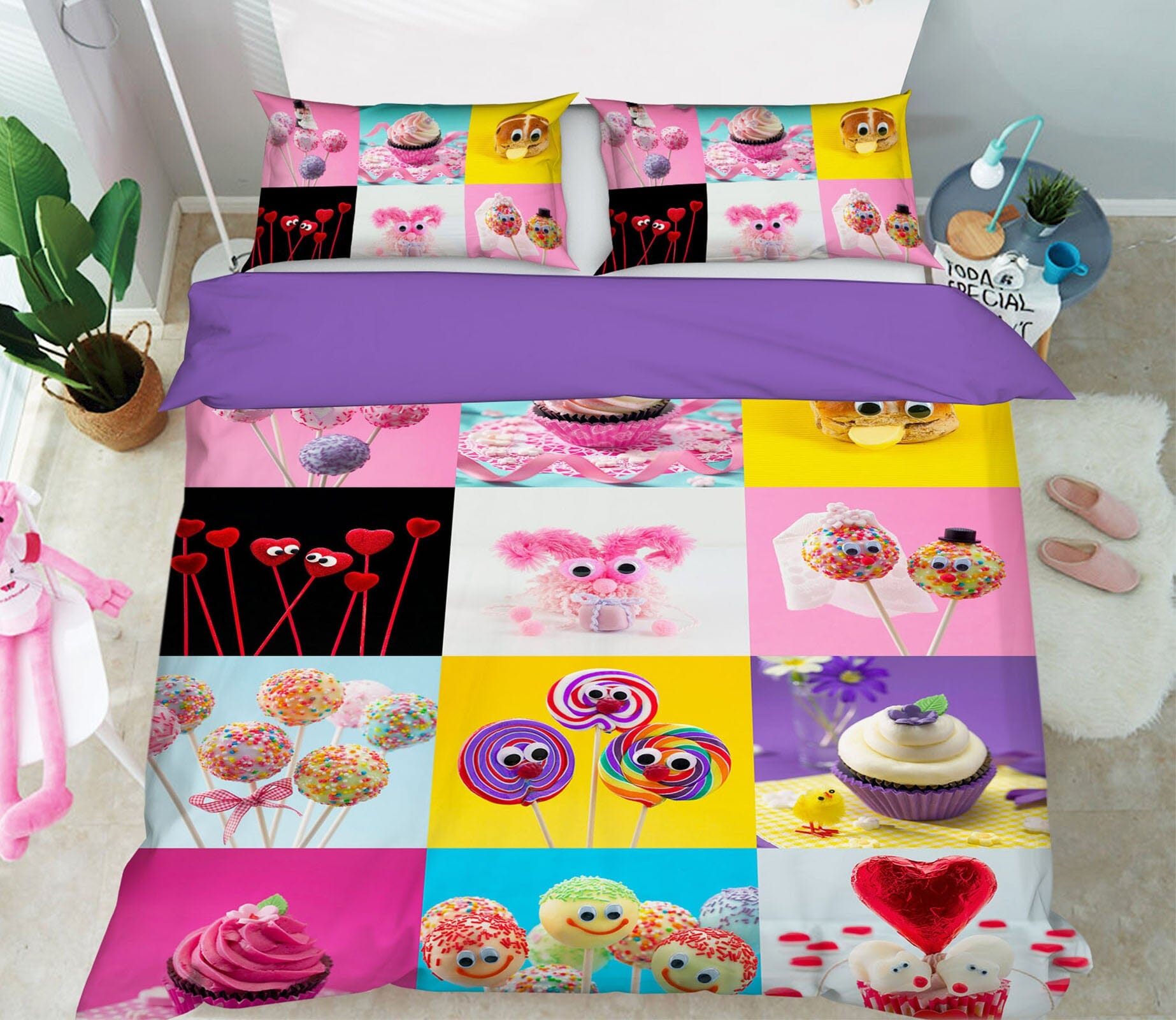 3D Ice Cream Lollipop 1028 Assaf Frank Bedding Bed Pillowcases Quilt Quiet Covers AJ Creativity Home 