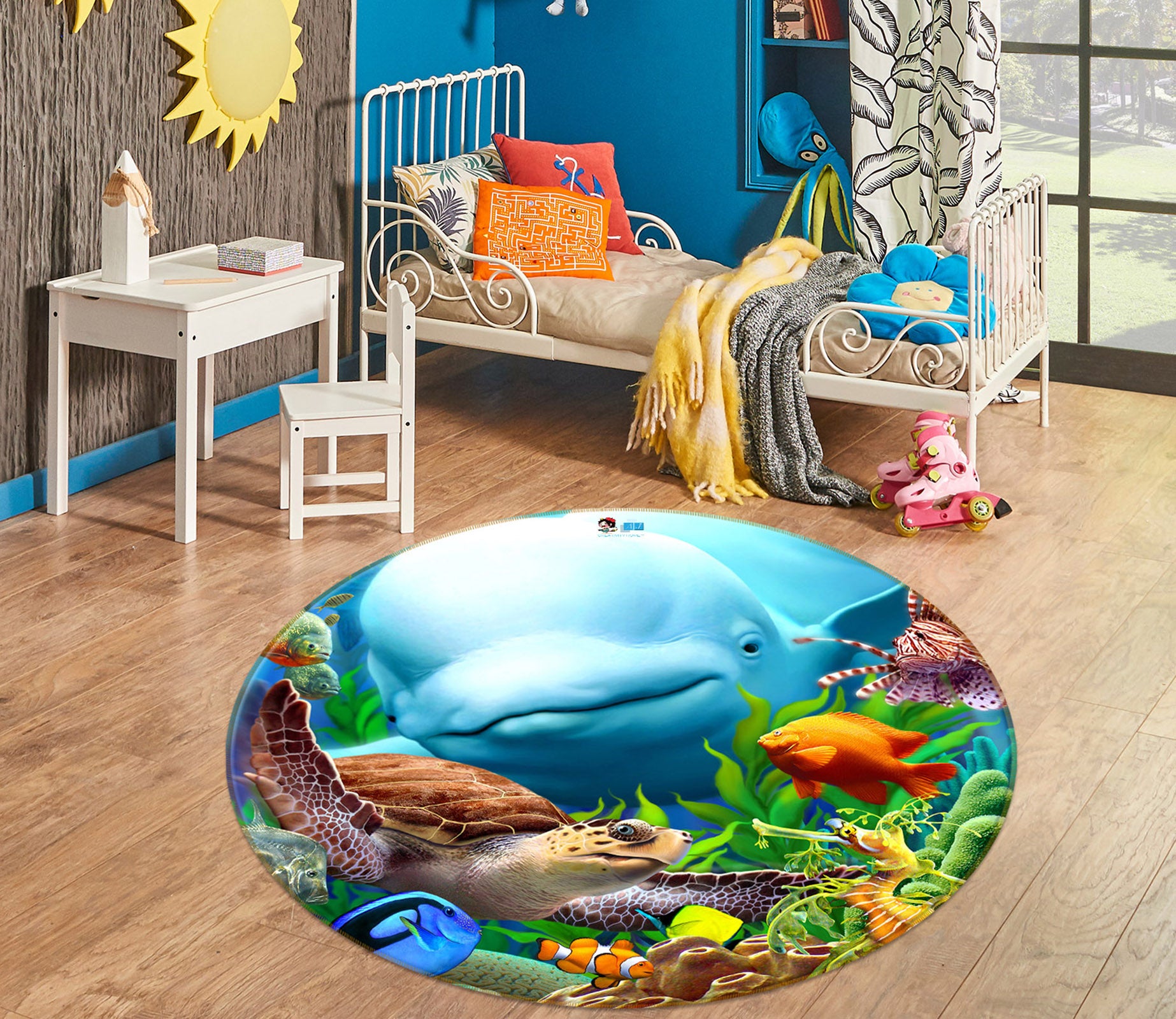 3D Seavilians 85115 Jerry LoFaro Rug Round Non Slip Rug Mat