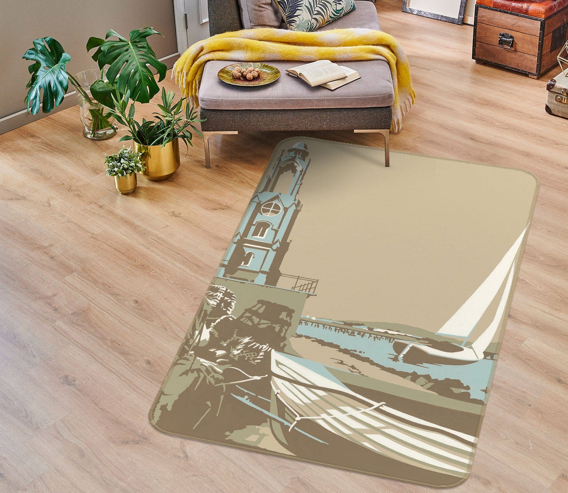 3D Swanage Tower 1158 Steve Read Rug Non Slip Rug Mat Mat AJ Creativity Home 