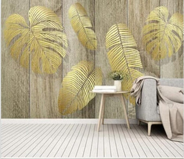 3D Golden Leaves 1922 Wall Murals Wallpaper AJ Wallpaper 2 