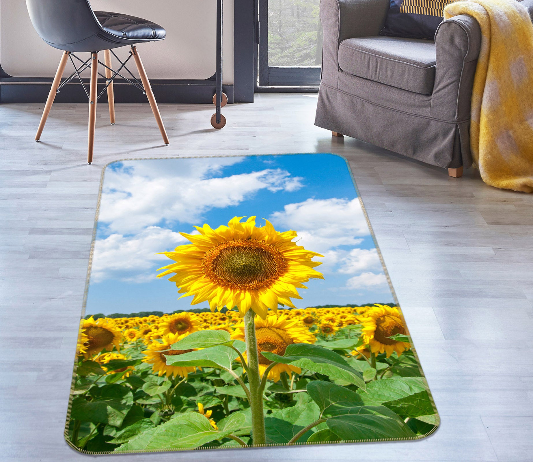 3D Sunflower 29240 Non Slip Rug Mat