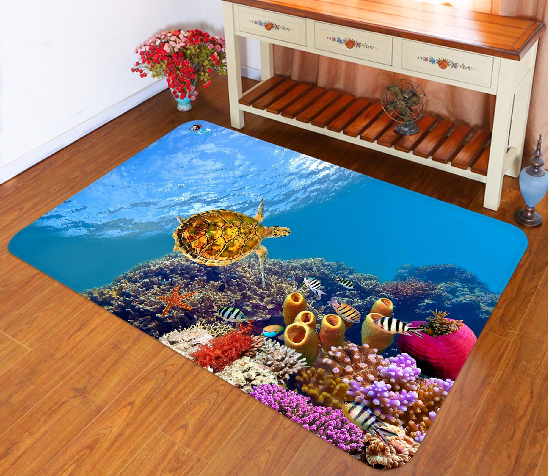 3D Sea Turtle 3426 Non Slip Rug Mat Mat AJ Creativity Home 