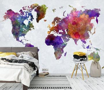 3D Color Painting 2011 World Map Wall Murals Wallpaper AJ Wallpaper 2 