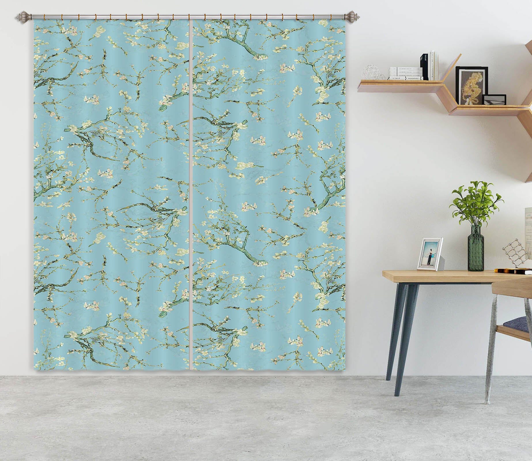 3D White Flowers 154 Uta Naumann Curtain Curtains Drapes Curtains AJ Creativity Home 