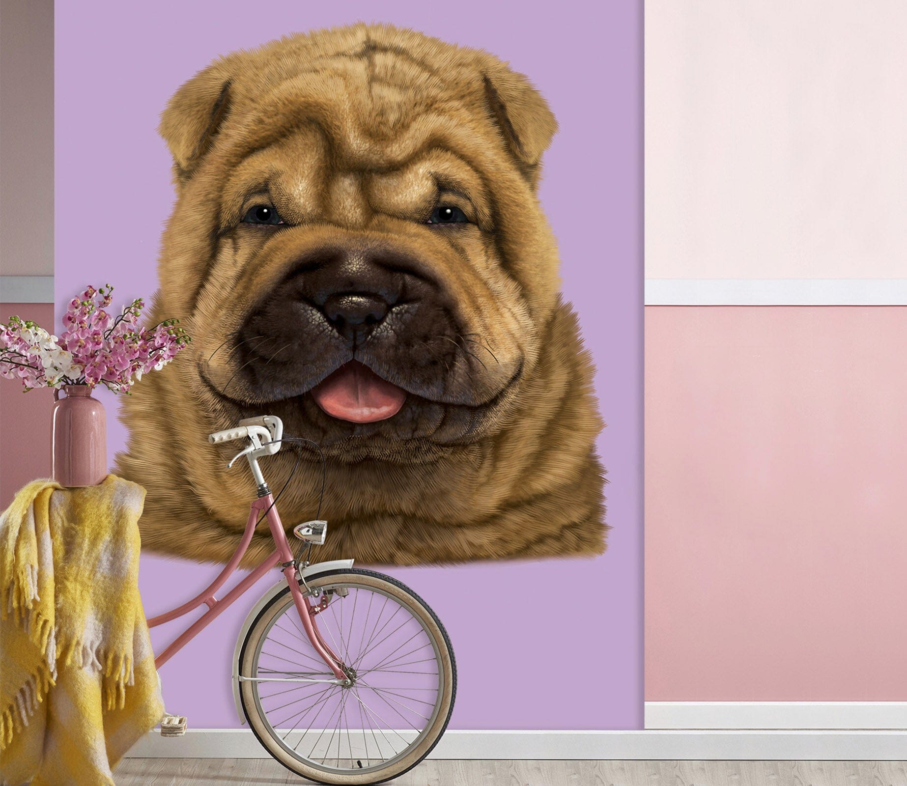 3D Wrinkle Dog 1547 Wall Murals Exclusive Designer Vincent Wallpaper AJ Wallpaper 2 