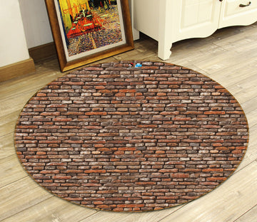 3D Brick Wall 74154 Round Non Slip Rug Mat