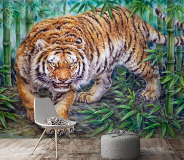 3D Bamboo Forest Tiger 5405 Kayomi Harai Wall Mural Wall Murals