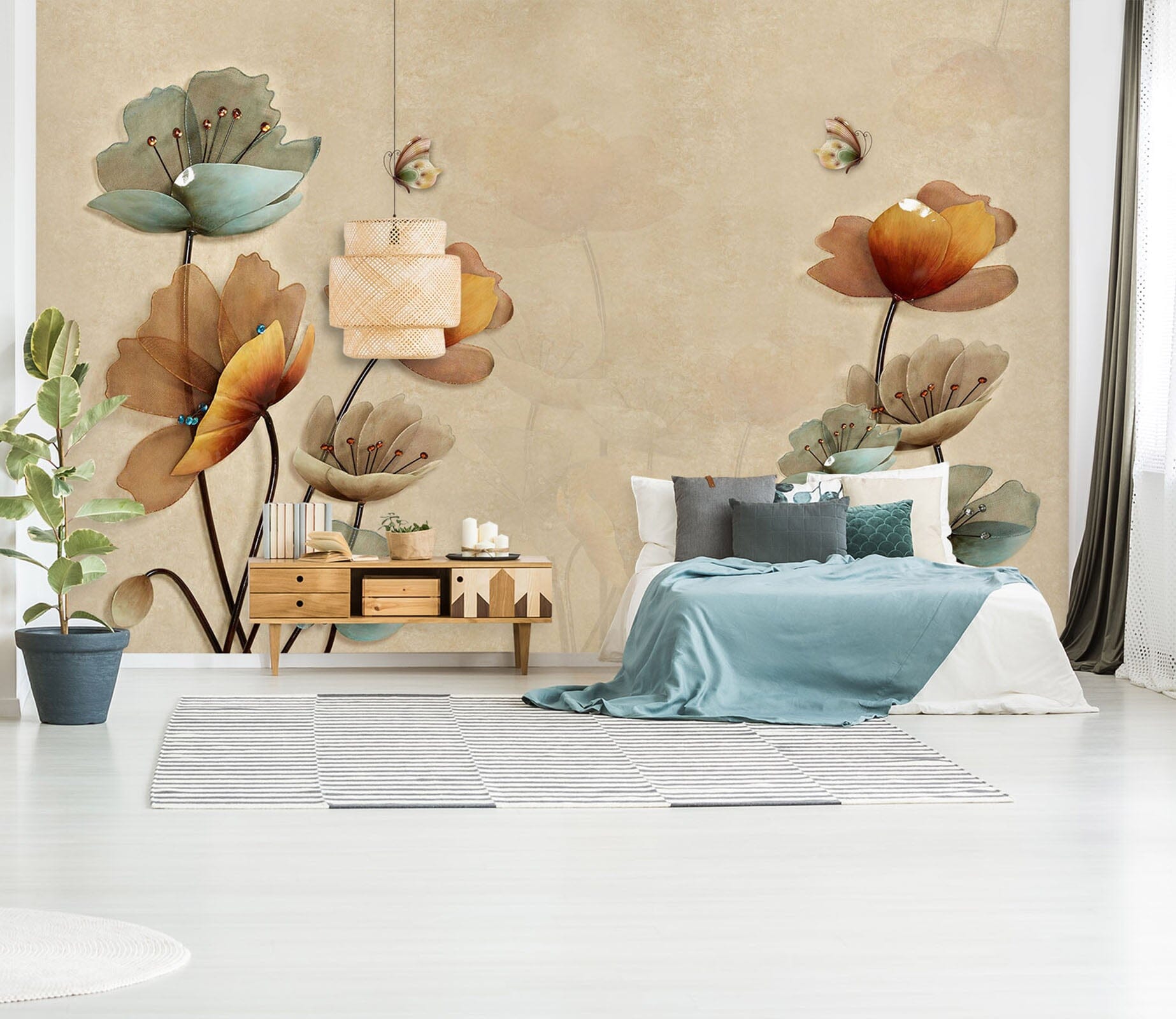 3D Lotus Leaf 1545 Wall Murals Wallpaper AJ Wallpaper 2 