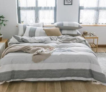 3D Light Dark Gray 15017 Bed Pillowcases Quilt