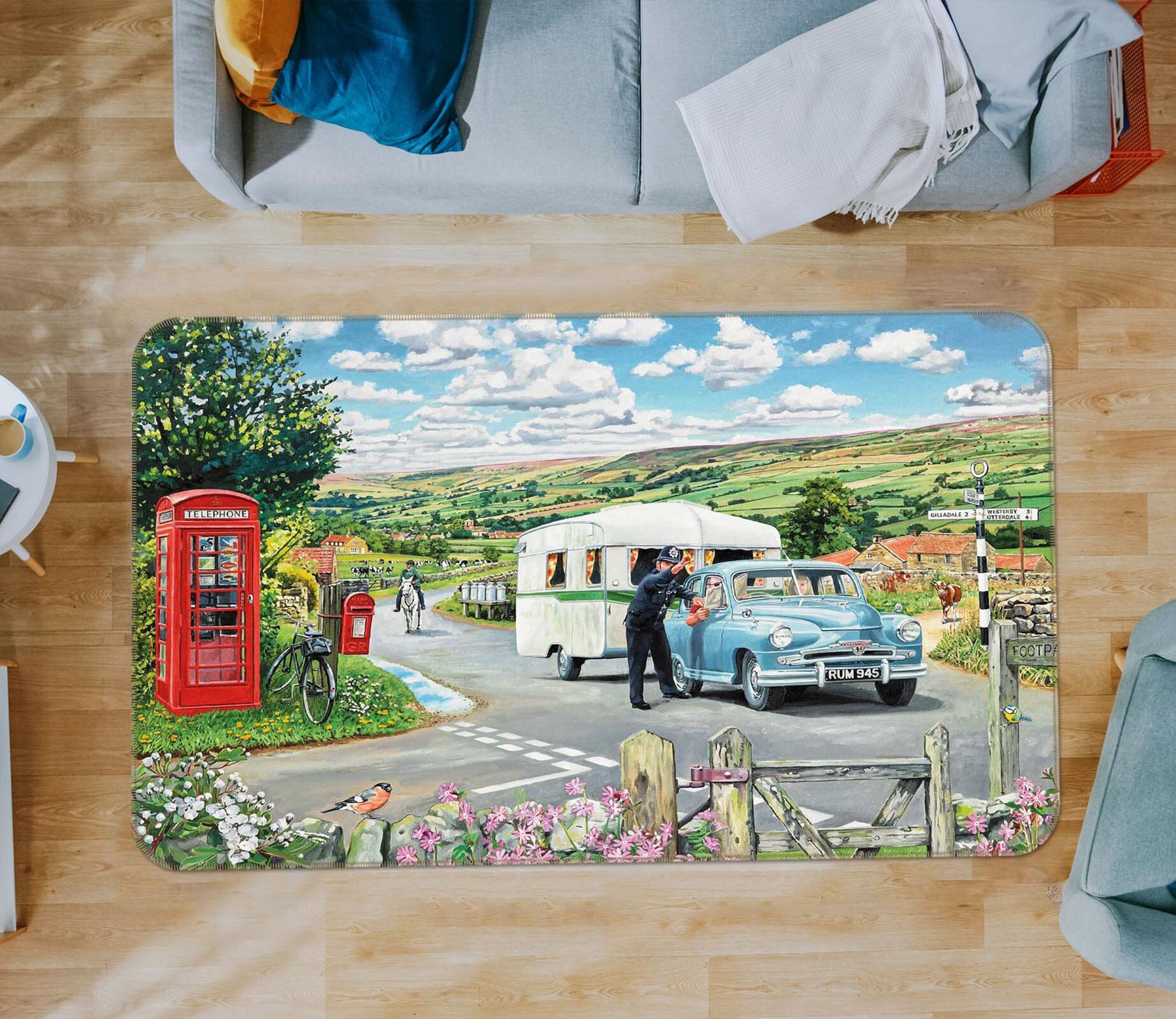 3D Directions 1070 Trevor Mitchell Rug Non Slip Rug Mat Mat AJ Creativity Home 