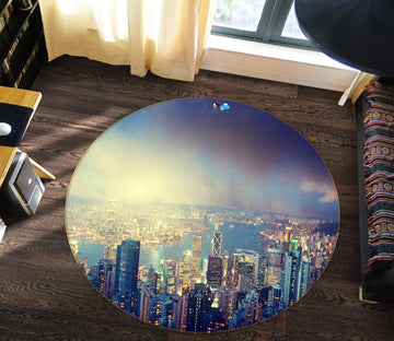 3D Urban High-Rise 72206 Round Non Slip Rug Mat