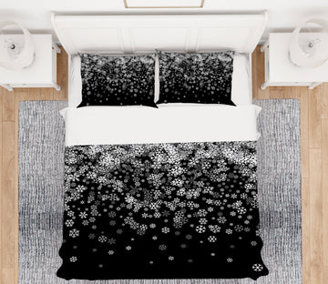 3D Black Snowflake 13219 Bed Pillowcases Quilt