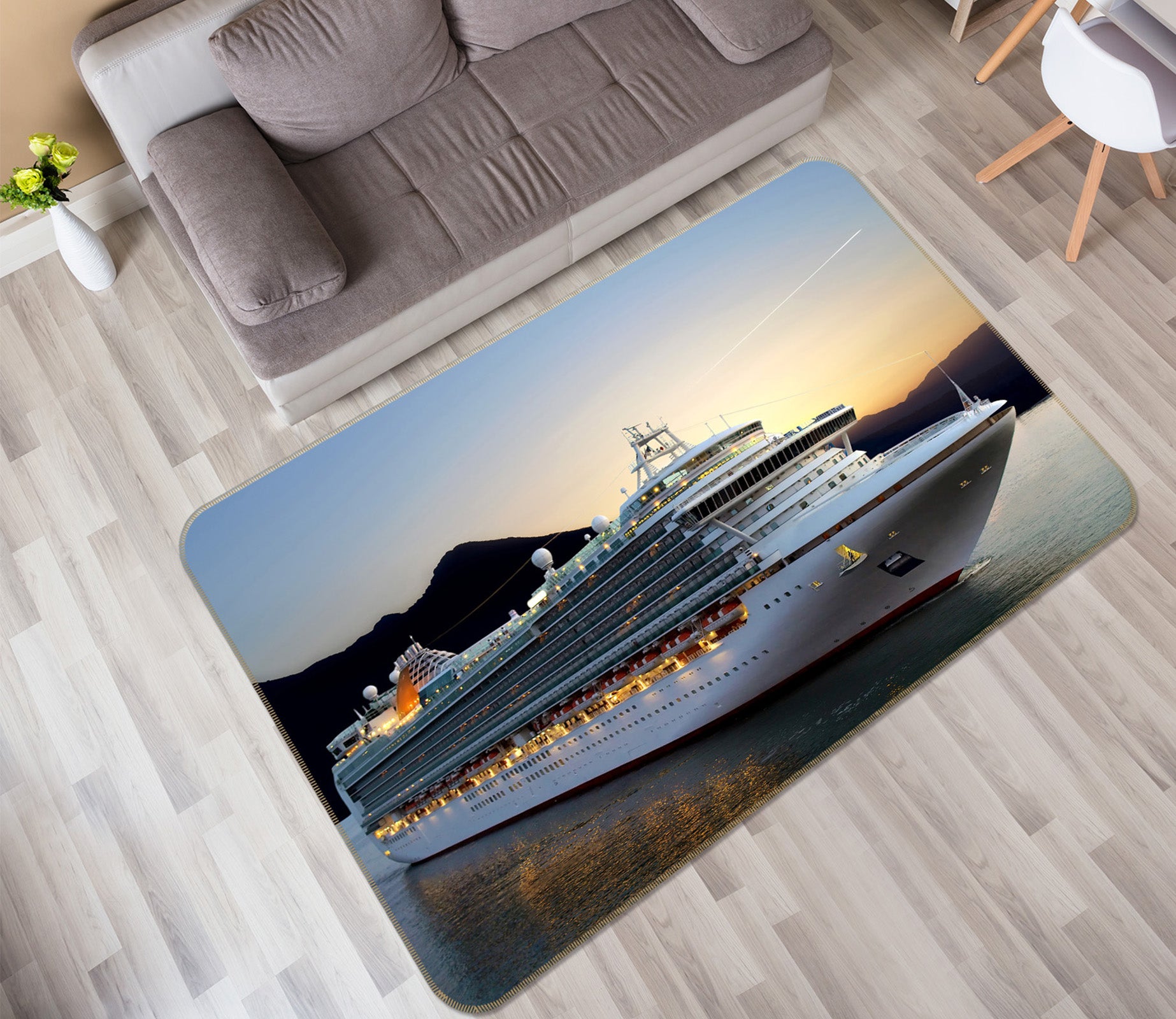 3D Steamship 68087 Vehicle Non Slip Rug Mat