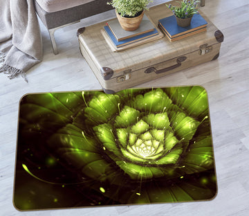 3D Green Light Flowers 65096 Non Slip Rug Mat