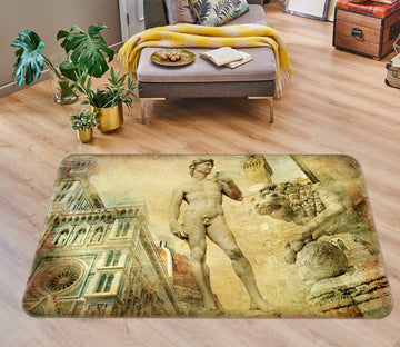 3D Building Statue 36048 Non Slip Rug Mat