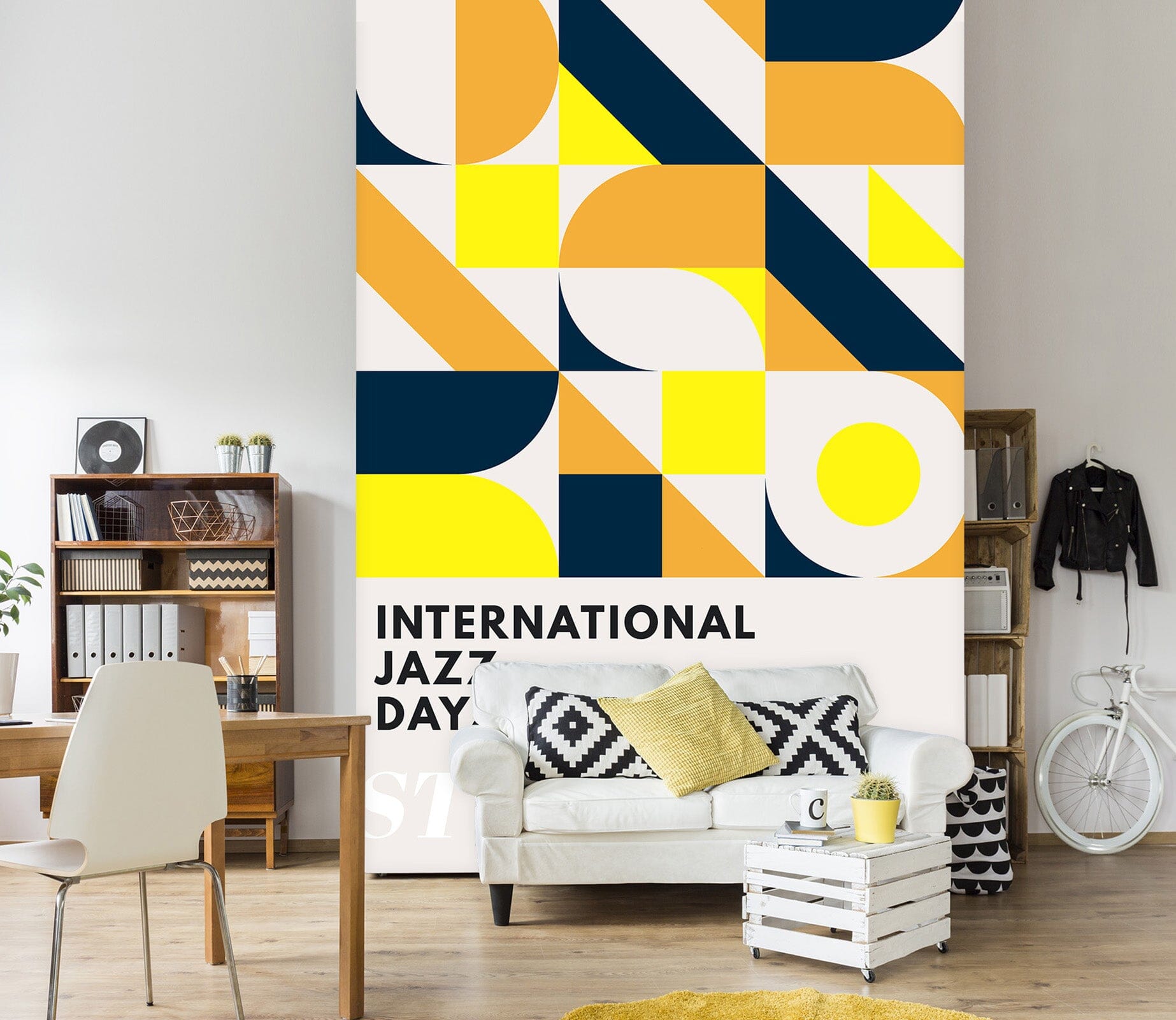 3D Yellow Geometry 1464 Boris Draschoff Wall Mural Wall Murals Wallpaper AJ Wallpaper 2 