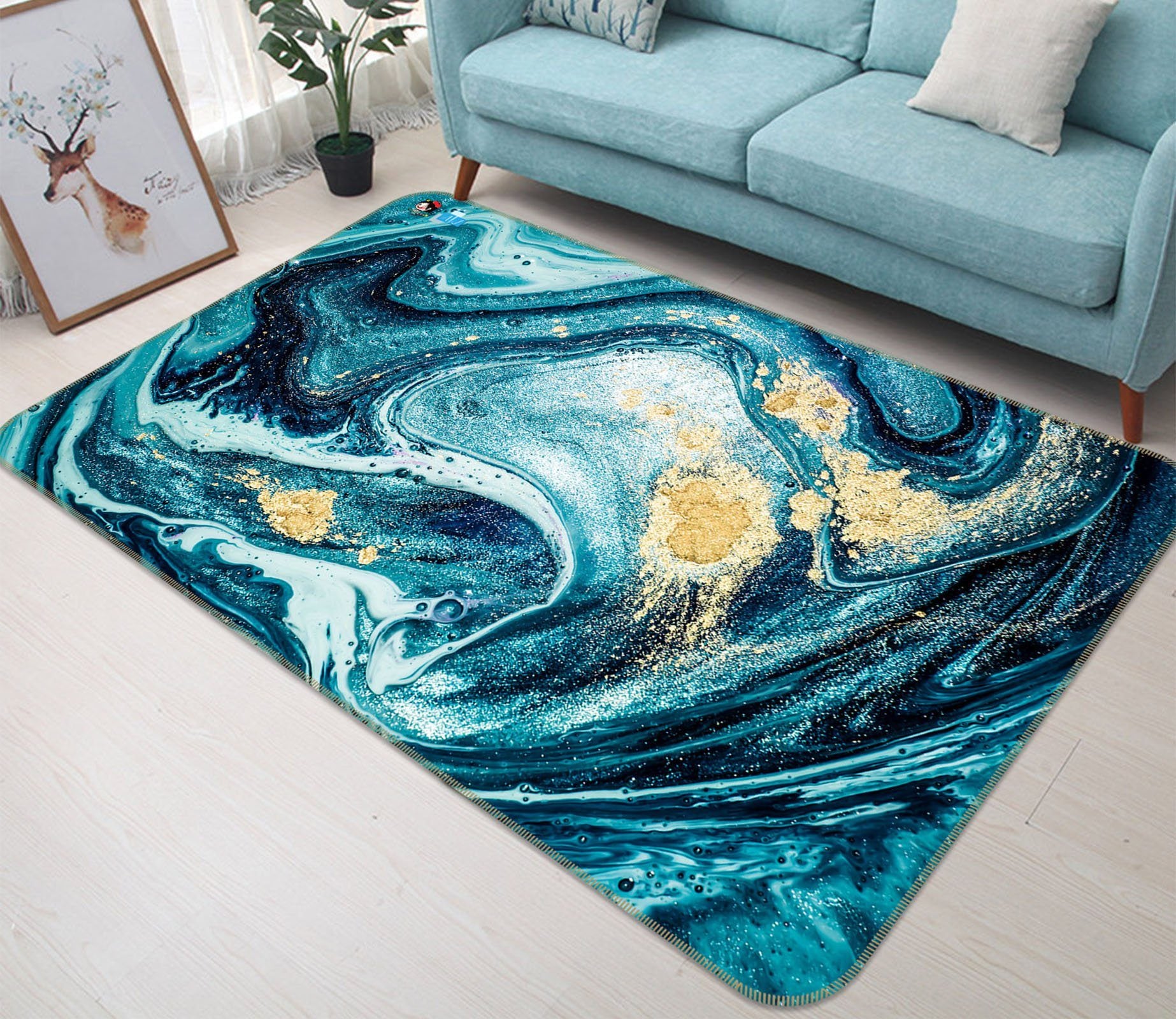 3D Emerald Pattern 377 Non Slip Rug Mat Mat AJ Creativity Home 