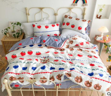 3D Fruit Bear 50050 Bed Pillowcases Quilt