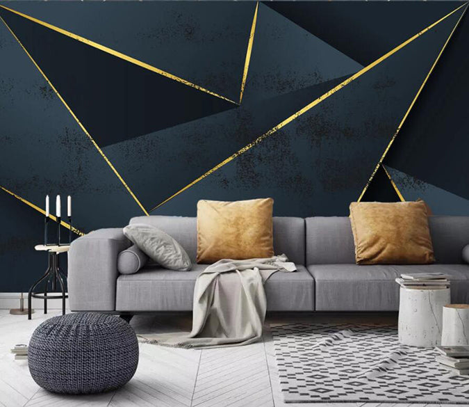 3D Golden Lines 1911 Wall Murals Wallpaper AJ Wallpaper 2 