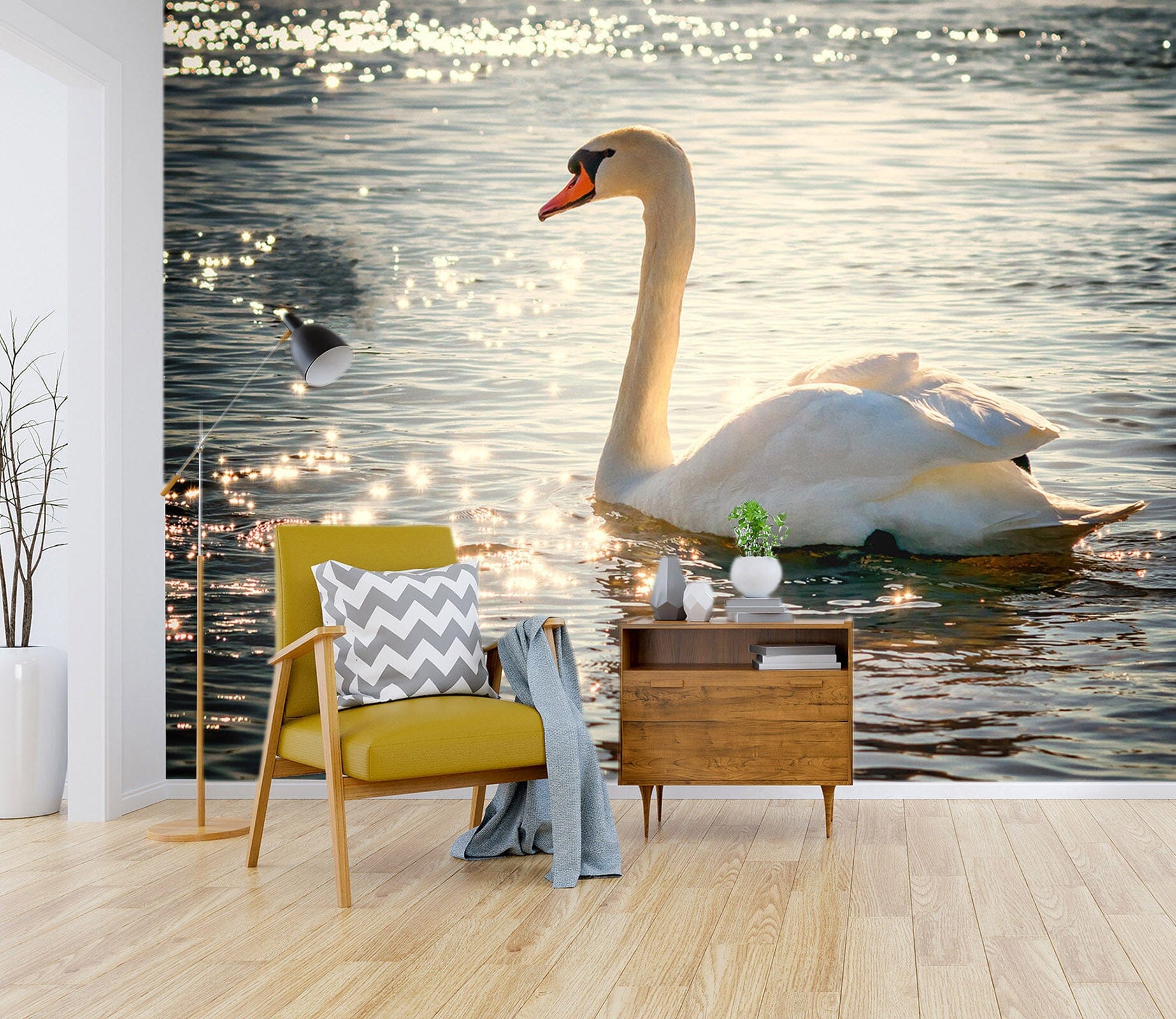 3D Swan Lake 267 Wall Murals Wallpaper AJ Wallpaper 2 