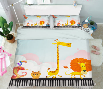 3D Giraffe Lion 13145 Bed Pillowcases Quilt