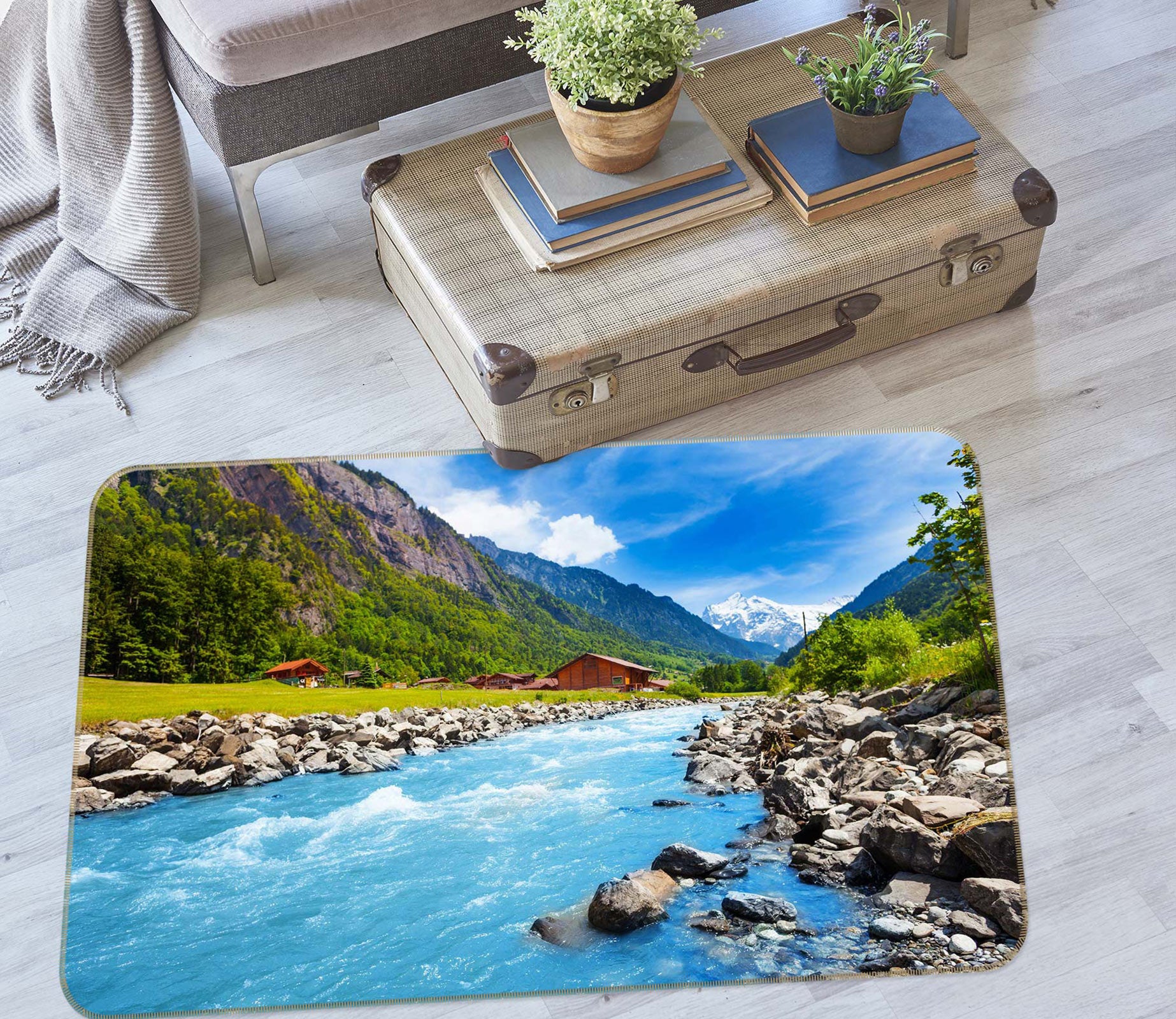3D Landscape Stone 76218 Non Slip Rug Mat