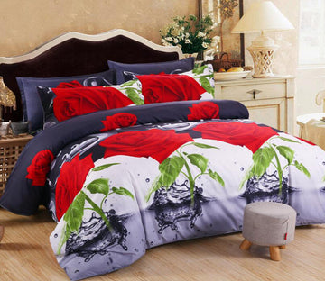 3D Rose Flower 1152 Bed Pillowcases Quilt