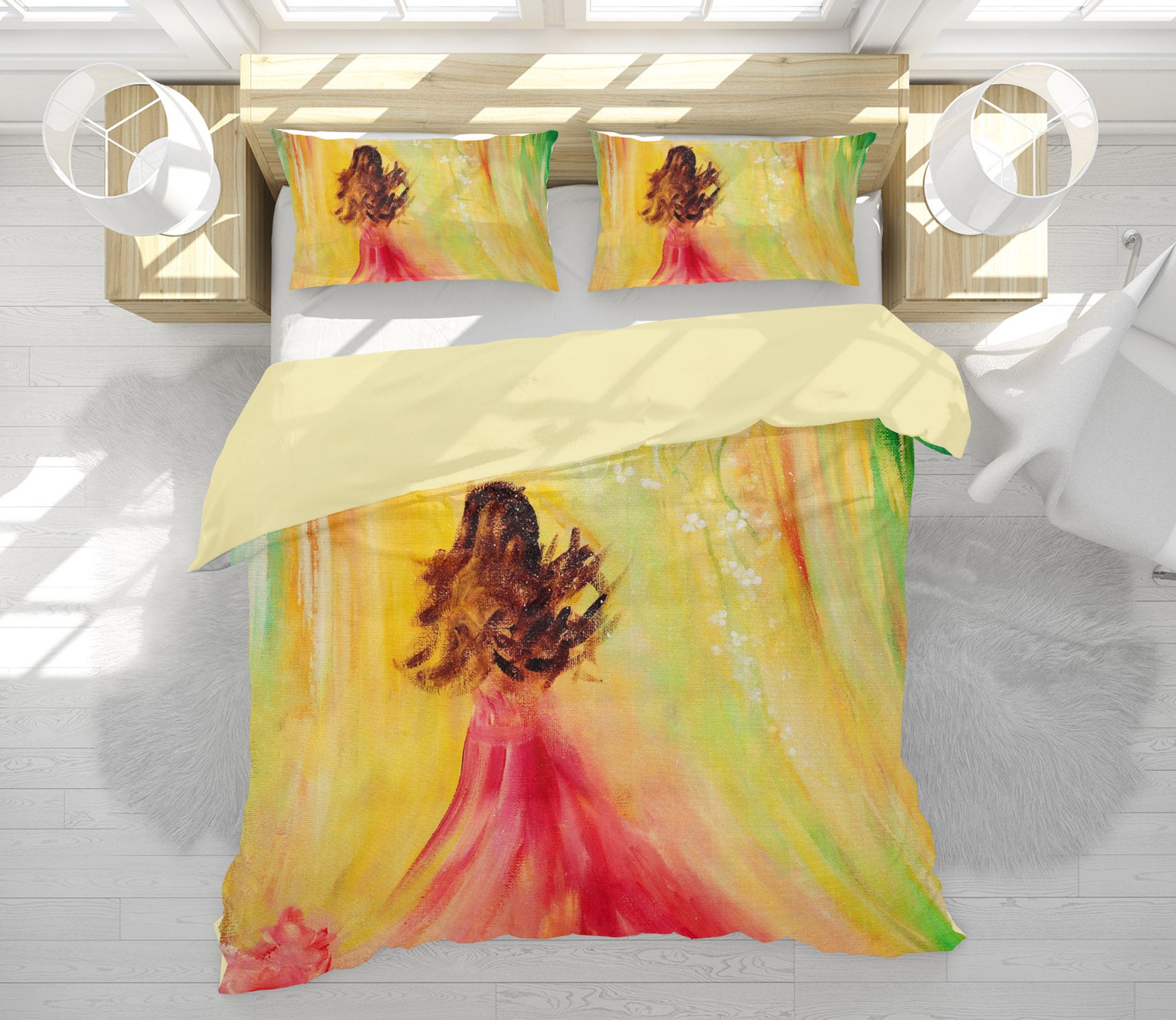 3D Girl With Long Hair 12172 Bed Pillowcases Quilt
