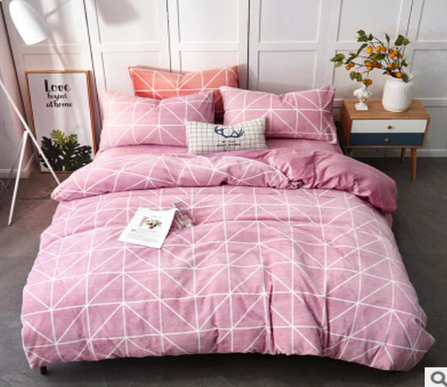 3D Pink Lines 20166 Bed Pillowcases Quilt