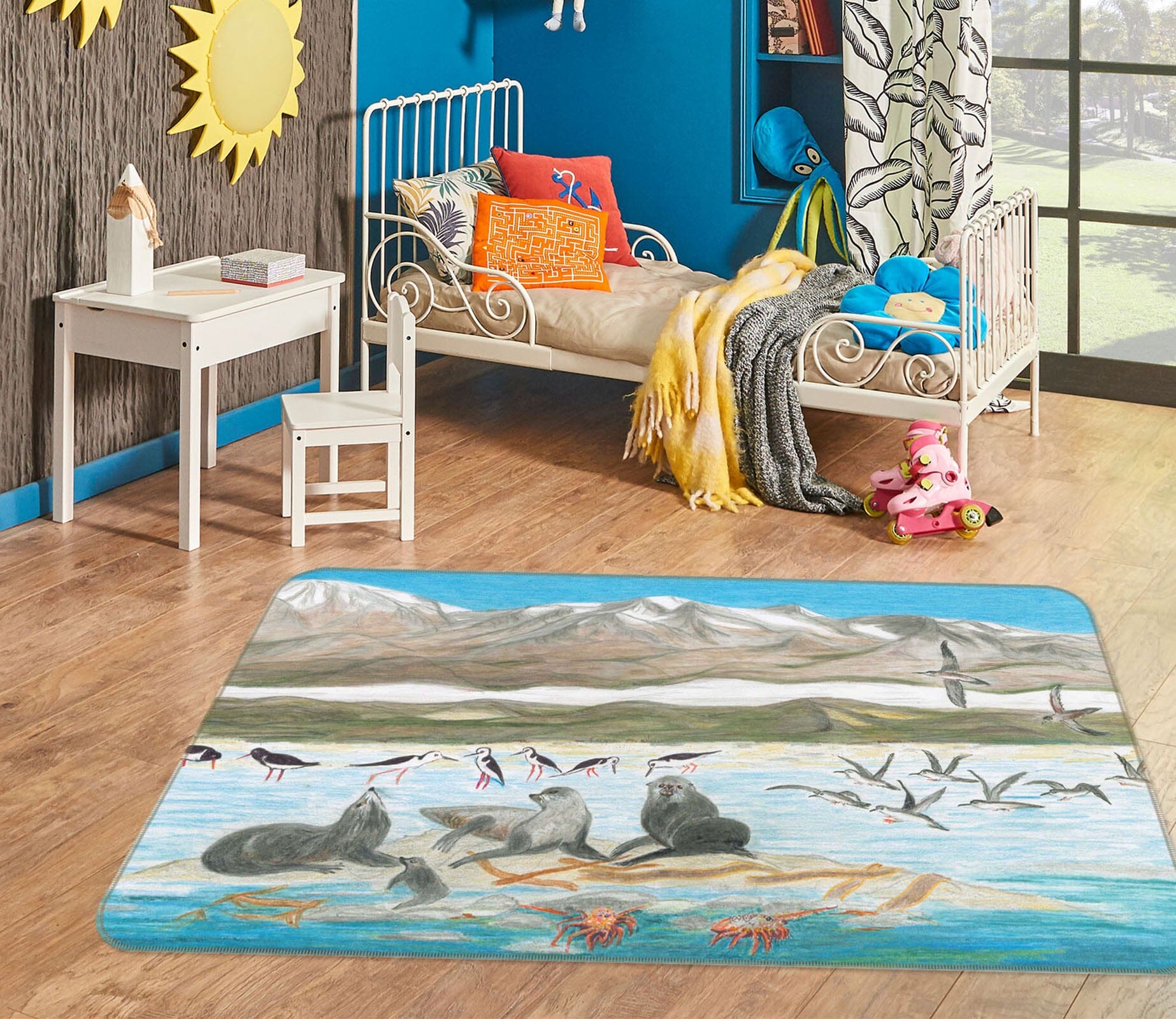 3D Steppe Animals 1056 Michael Sewell Rug Non Slip Rug Mat Mat AJ Creativity Home 