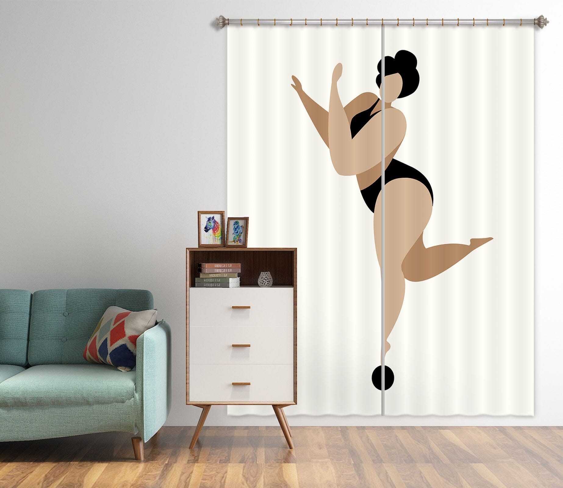 3D Dancing Queen BLACK 1034 Boris Draschoff Curtain Curtains Drapes Curtains AJ Creativity Home 