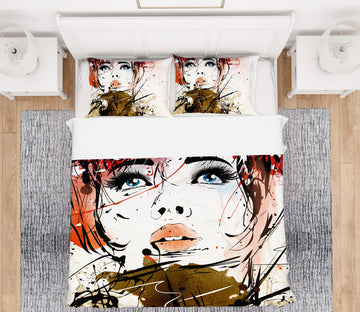 3D Painted Woman 049 Bed Pillowcases Quilt